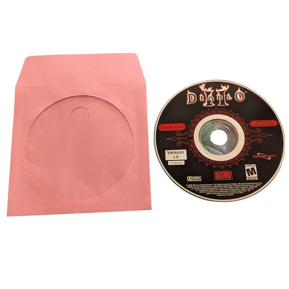 Diablo II PC 2000 Install Disc ONLY Vintage Rated M Blizzard Combine Shipping